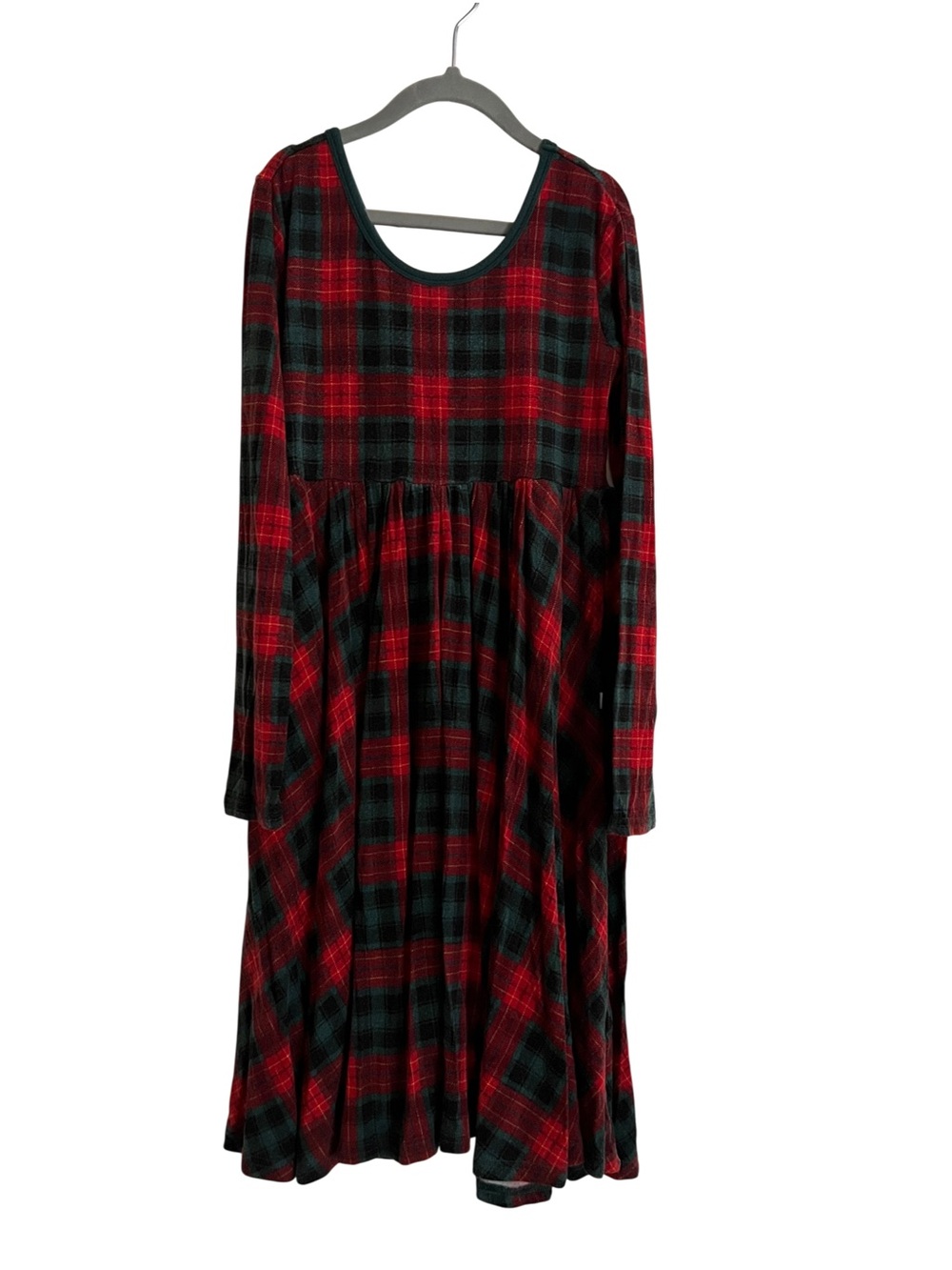 Little Sleepies Red and Black Plaid Long-Sleeve Kids Dress